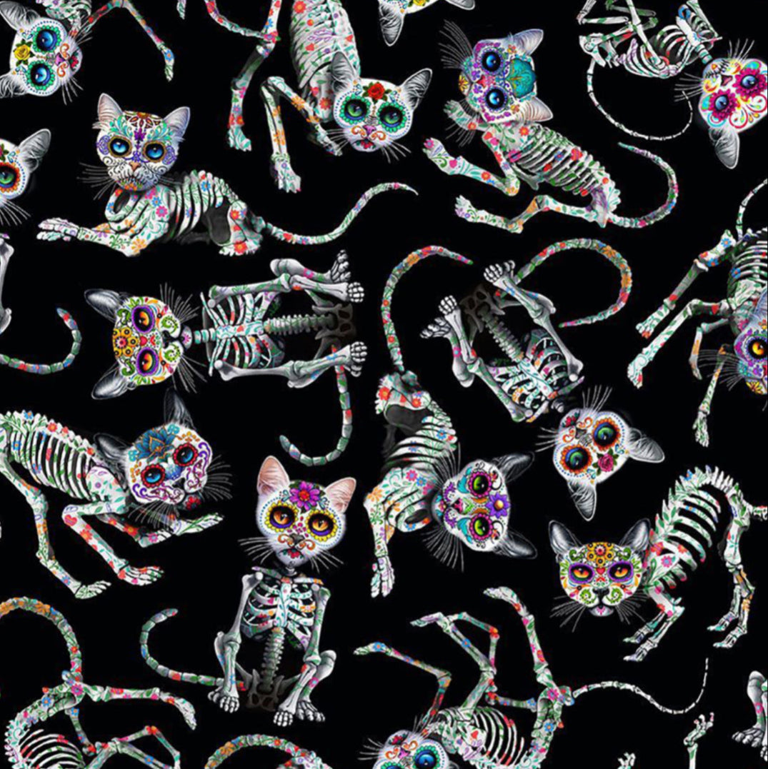 Sugar Skull Skeleton Cats Nest Bed