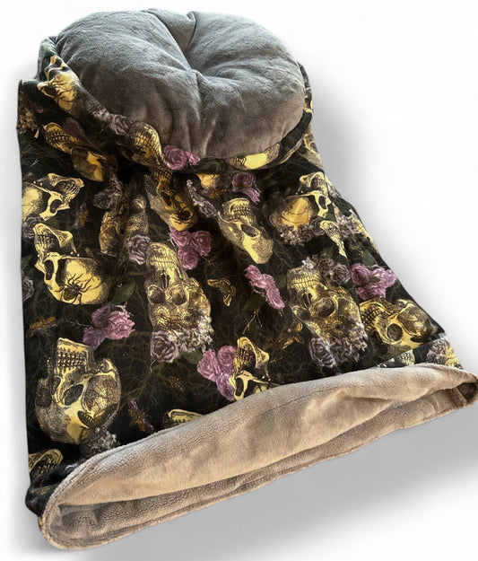 Samhain Floral Skulls Snuggle Sack Bed