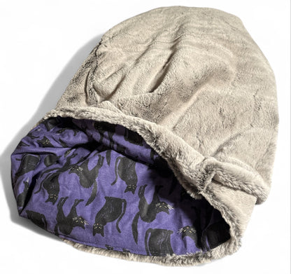 Black Cat Power Snuggle Sack Bed